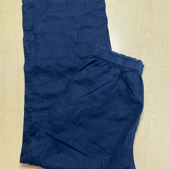 J Crew Soleil Dark Navy Blue Linen Pants Size Small - Picture 6 of 8